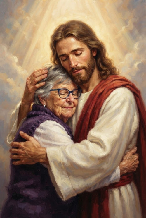 Held in His Everlasting Arms — Personalized Jesus Memorial Canvas - 12 × 18" No frame - GAMEDEI