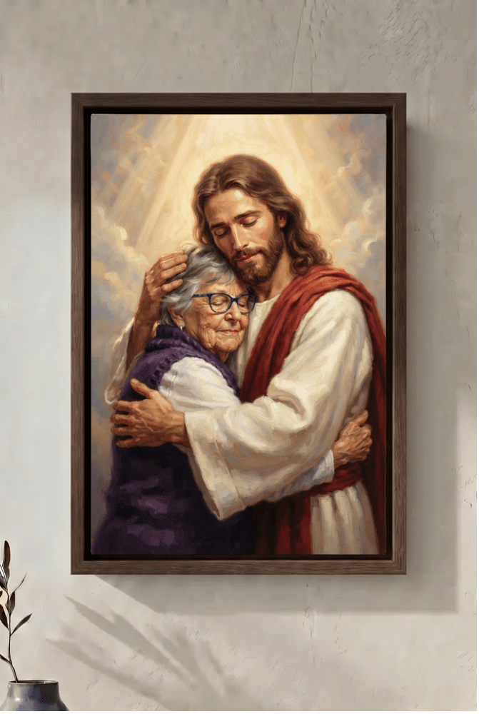 Held in His Everlasting Arms — Personalized Jesus Memorial Canvas - 12 × 18" No frame - GAMEDEI
