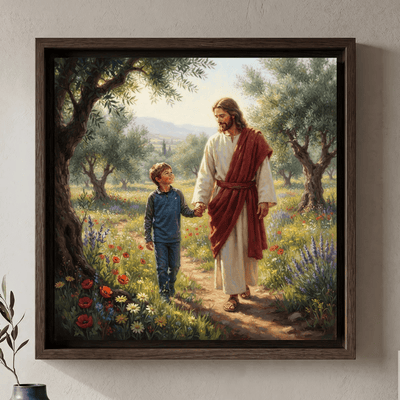Held by His Hand — Personalized Jesus & Child Canvas